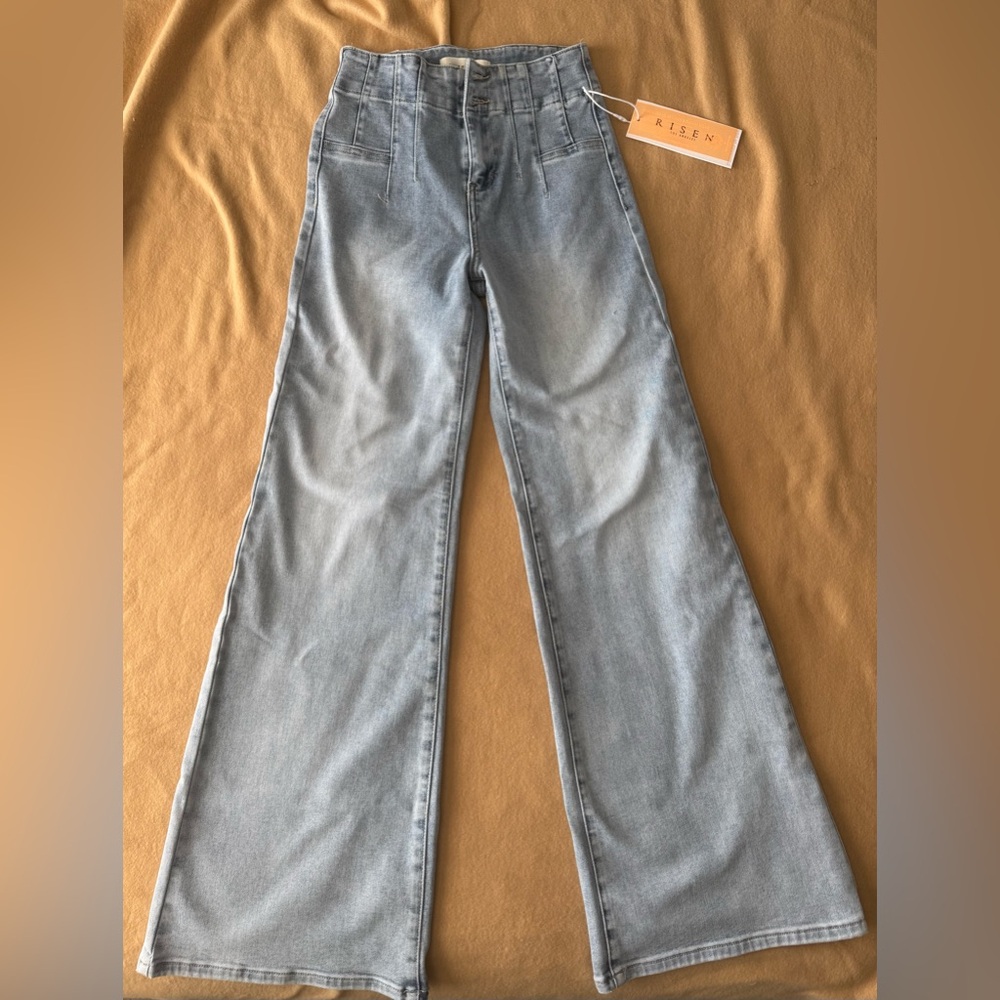 Risen Light Blue Wide Leg Women's Jeans